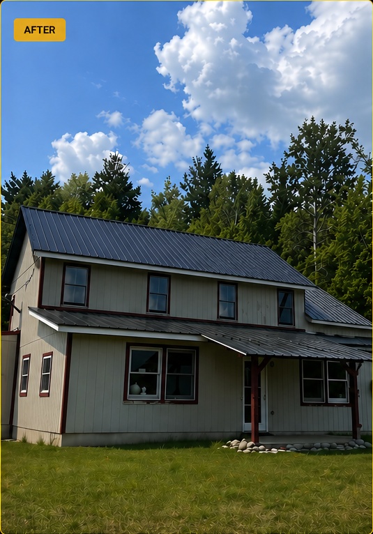 After metal roof project in Sanford Maine
