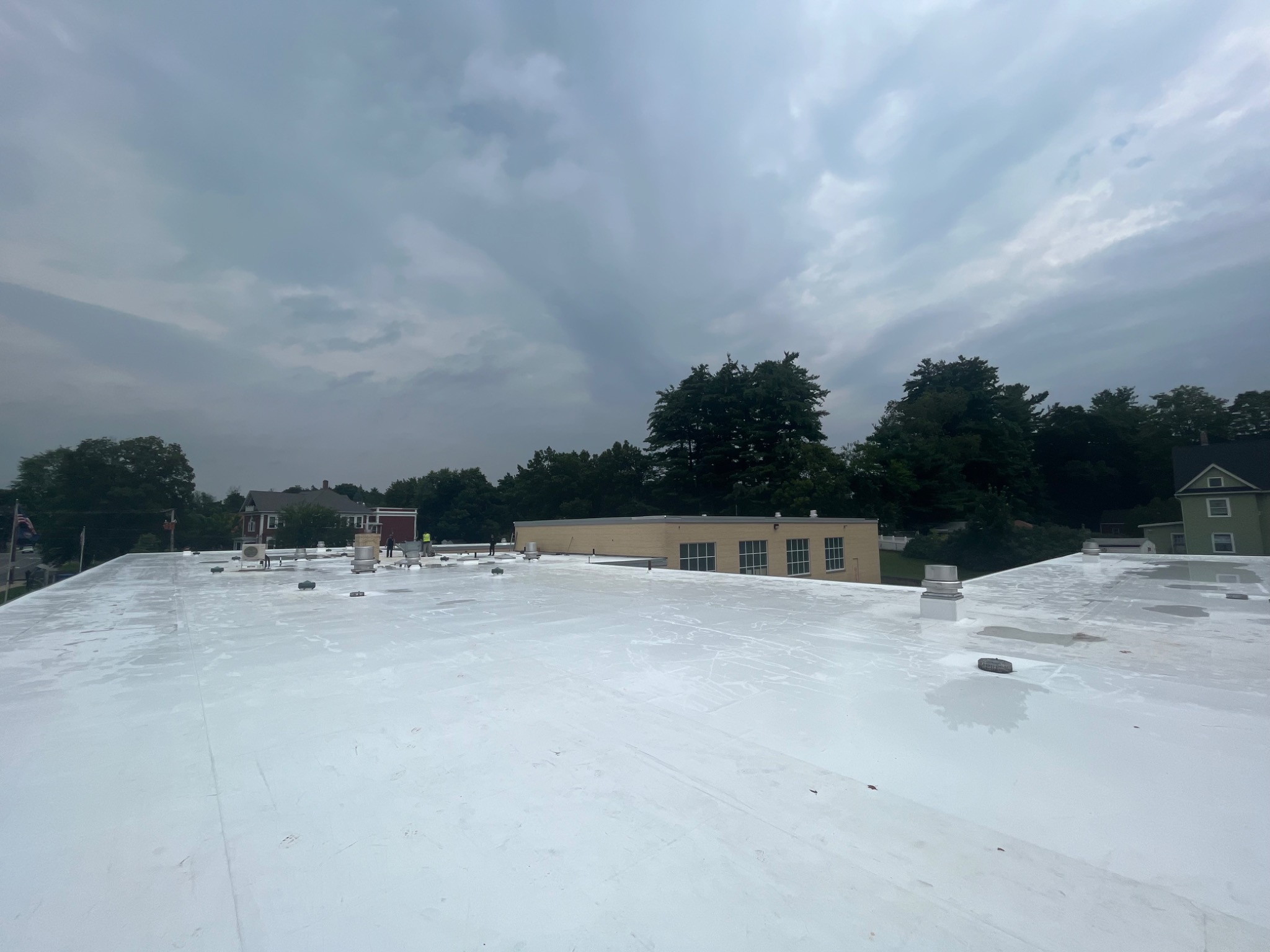 After rubber roof project in Biddeford Maine