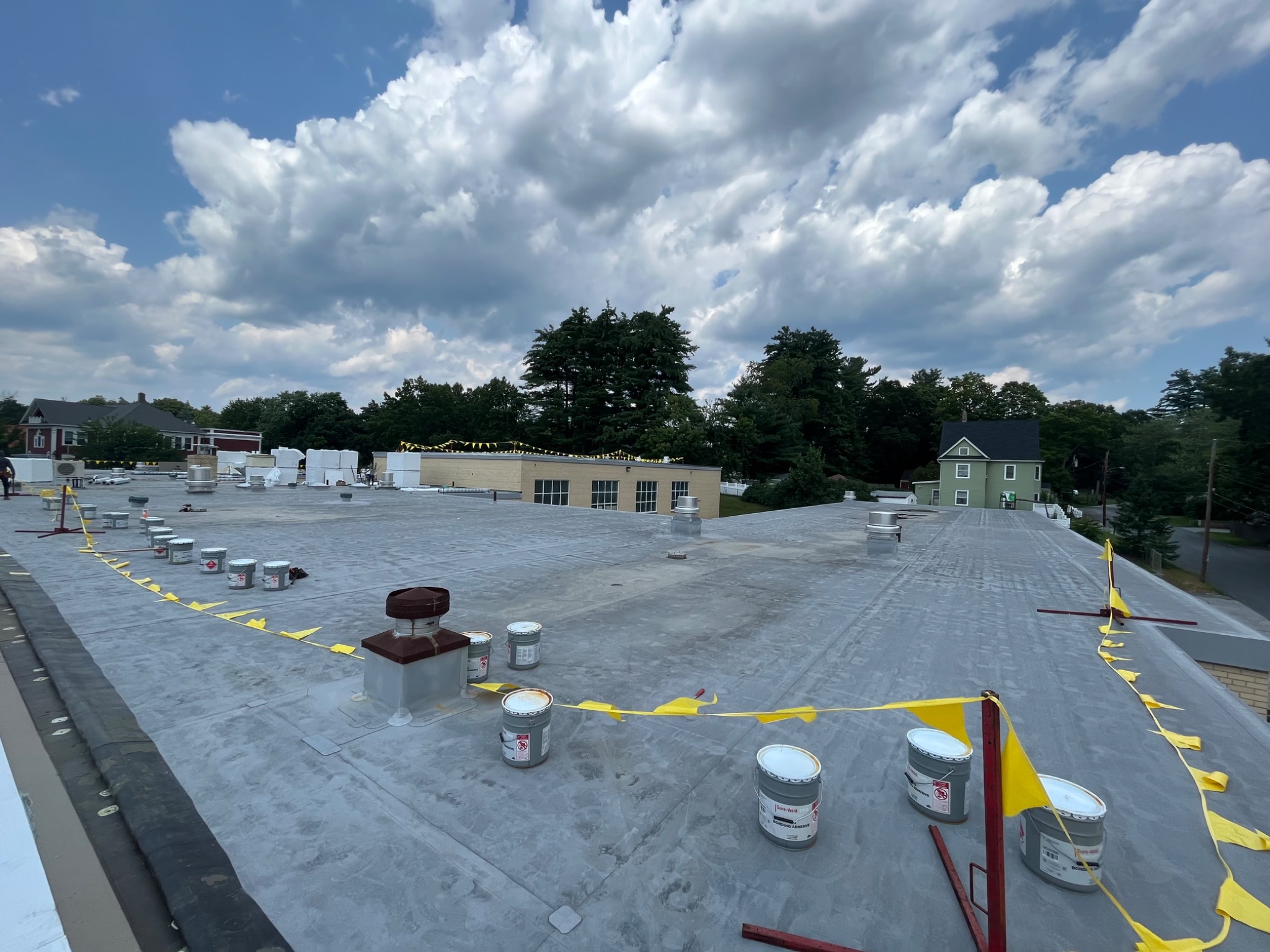 Before rubber roof project in Biddeford Maine