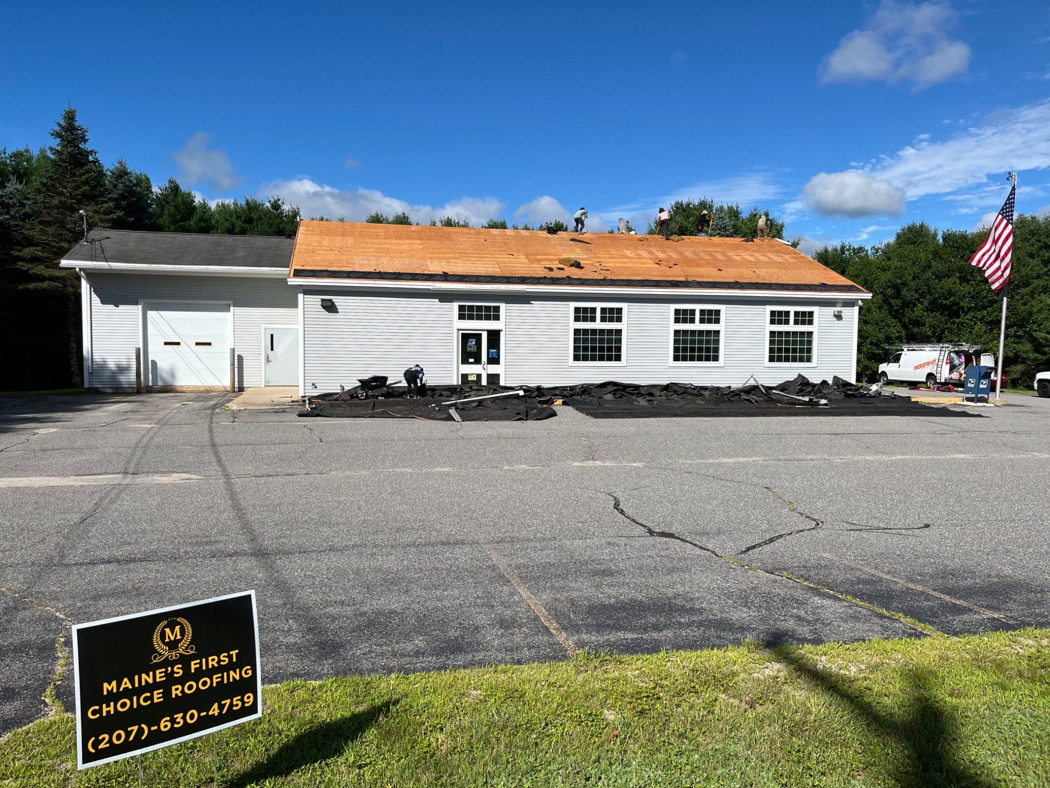Before shingle roof commercial project at Buxton Post Office